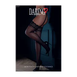 DARING Intimates Bas avec effet porte-jarretelles Satin Touch Noirs